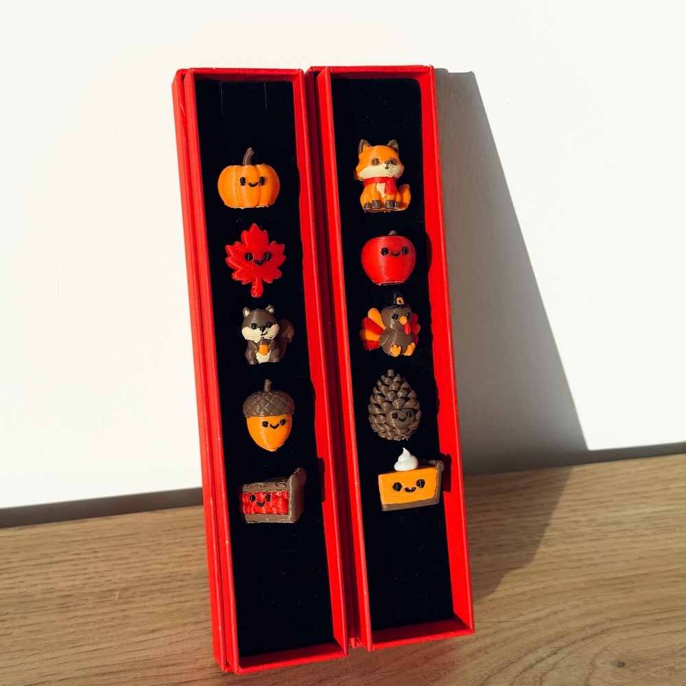 Thanksgiving 3D Printed Fall Wine Tags Complete Set